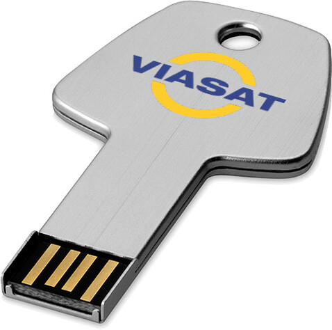 USB-Stick Schlüssel, silber, 1GB bedrucken, Art.-Nr. 1Z33390D
