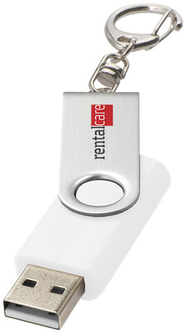 Rotate mit Schlüsselanhänger USB-Stick, weiss, 16GB bedrucken, Art.-Nr. 1Z40001K Rotate mit Schlüsselanhänger USB-Stick, weiss, 16GB bedrucken, Art.-Nr. 1Z40001K