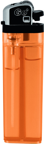 GO Transparent Einweg Feuerzeug – orange bedrucken, Art.-Nr. 681014