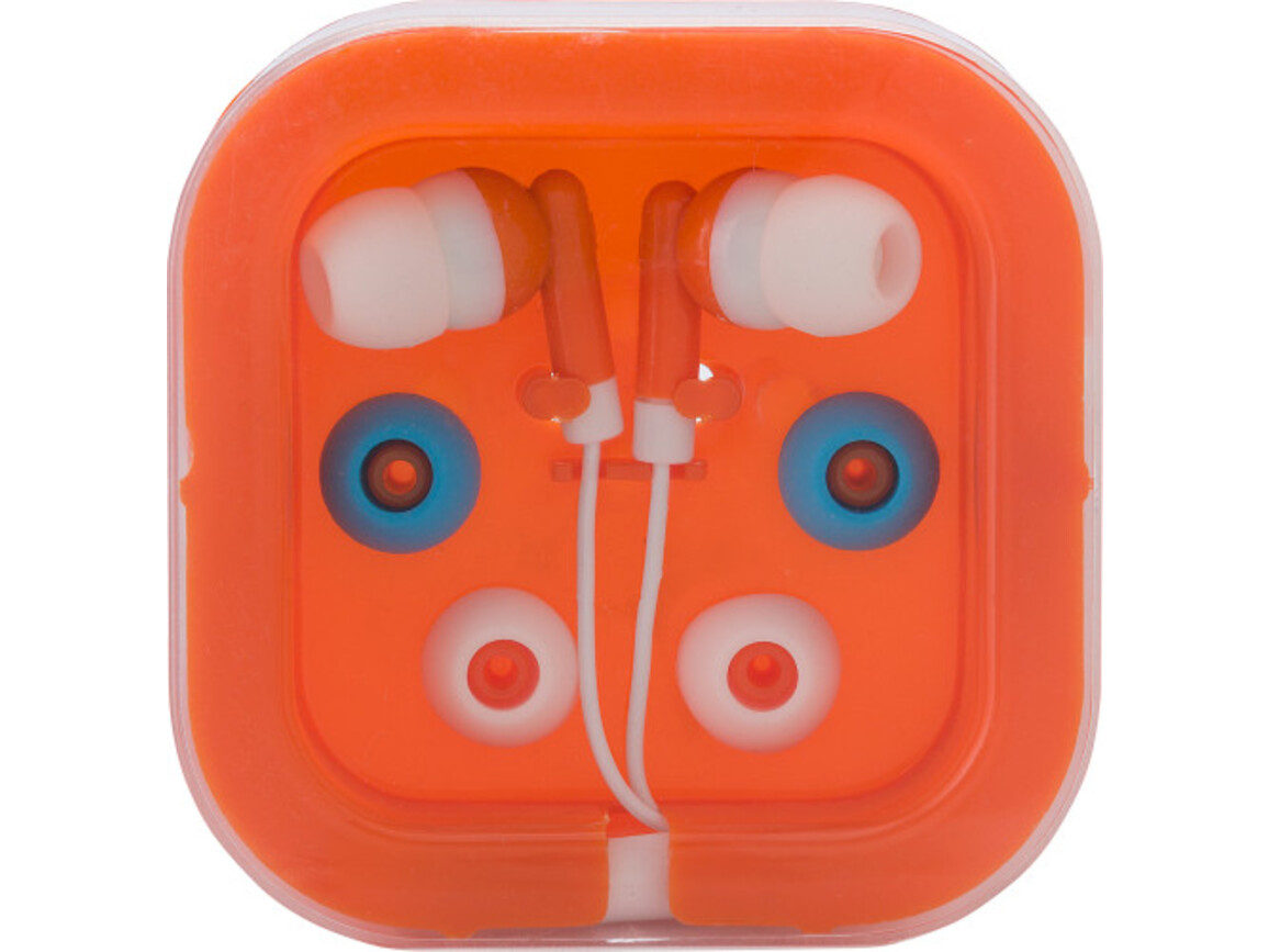 Kopfhörer aus Kunststoff/Metall Jade – Orange bedrucken, Art.-Nr. 007999999_2289