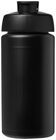 Baseline® Plus grip 500 ml Sportflasche mit Klappdeckel, schwarz bedrucken, Art.-Nr. 21007211