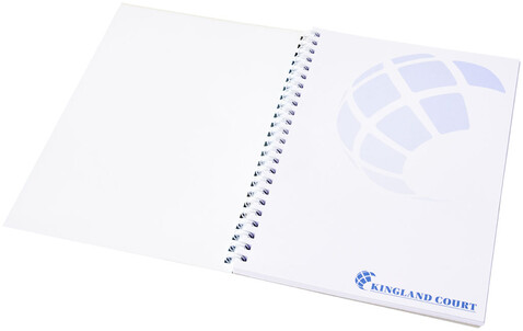 Desk-Mate® A5 Notizbuch mit Kunststoff Cover und Spiralbindung, weiss bedrucken, Art.-Nr. 21247002