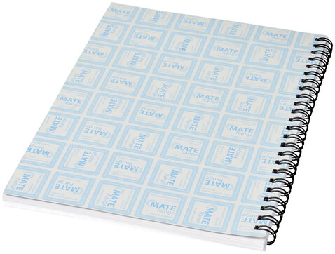 Desk-Mate® A5 Notizbuch mit Spiralbindung, weiss, schwarz bedrucken, Art.-Nr. 21251013