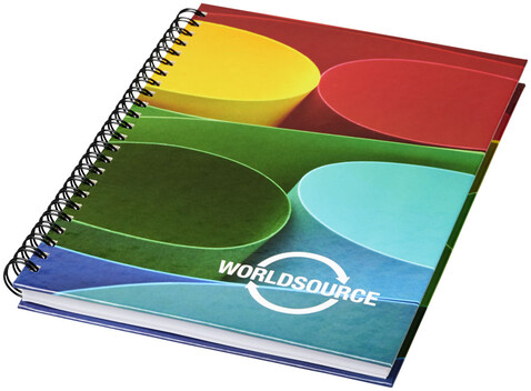 Wiro A5 Notizblock mit Hardcover und Spiralbindung, weiss, schwarz bedrucken, Art.-Nr. 21257001