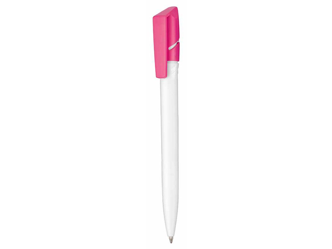 Kugelschreiber TWISTER–weiss/fuchsia-pink bedrucken, Art.-Nr. 00040_0101_0800