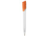 Kugelschreiber TWISTER FROZEN–frost-weiss /mandarin-orange bedrucken, Art.-Nr. 00041_3100_3517