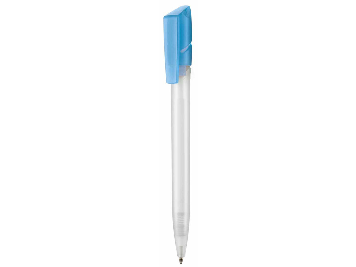 Kugelschreiber TWISTER FROZEN–frost-weiss /caribic-blau bedrucken, Art.-Nr. 00041_3100_4110