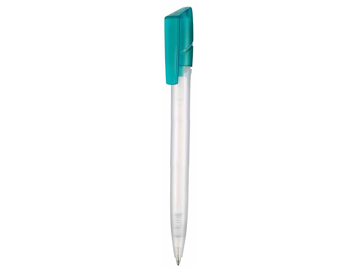 Kugelschreiber TWISTER FROZEN–frost-weiss TR/FR/türkis TR/FR bedrucken, Art.-Nr. 00041_3100_4127