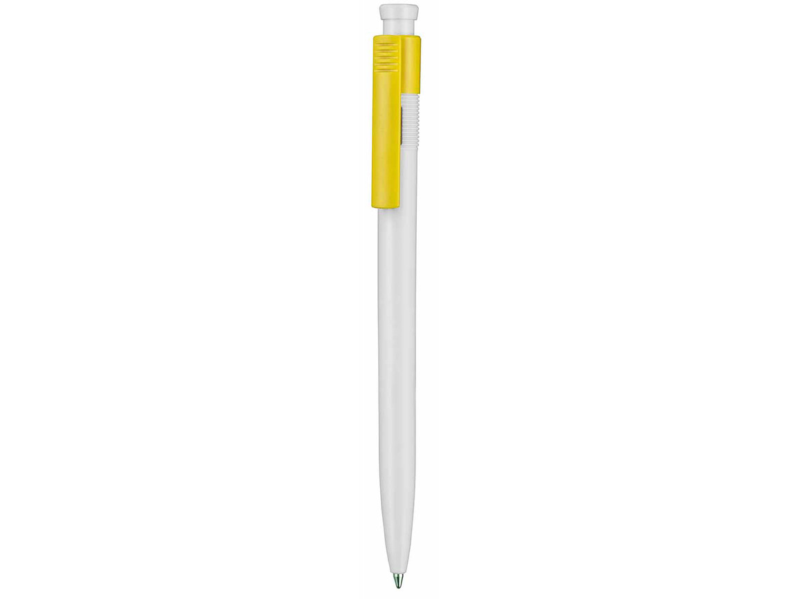 Kugelschreiber HOT–weiss/zitronen-gelb bedrucken, Art.-Nr. 00110_0101_0200