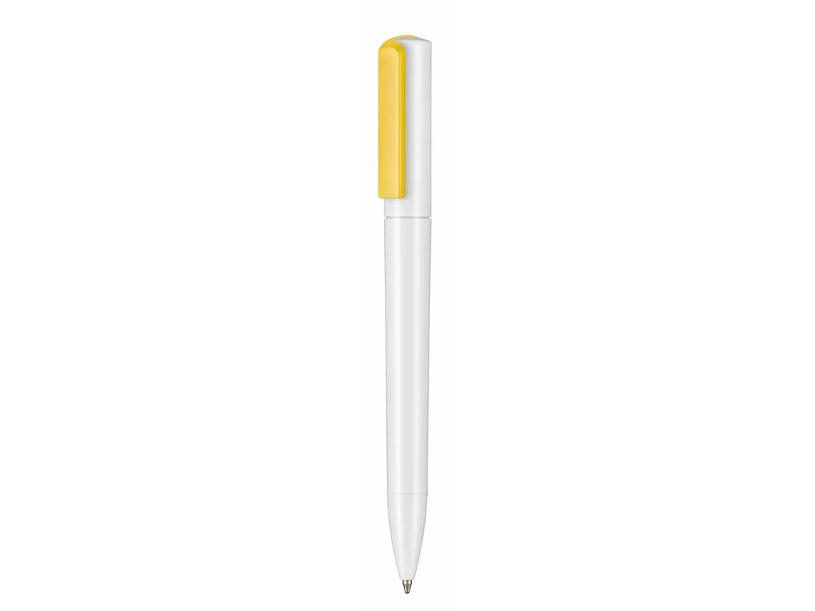 Kugelschreiber SPLIT–weiss/gelb bedrucken, Art.-Nr. 00126_0101_0241