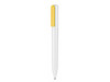 Kugelschreiber SPLIT–weiss/gelb bedrucken, Art.-Nr. 00126_0101_0241