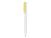 Kugelschreiber SPLIT–weiss/neon-yellow bedrucken, Art.-Nr. 00126_0101_0290