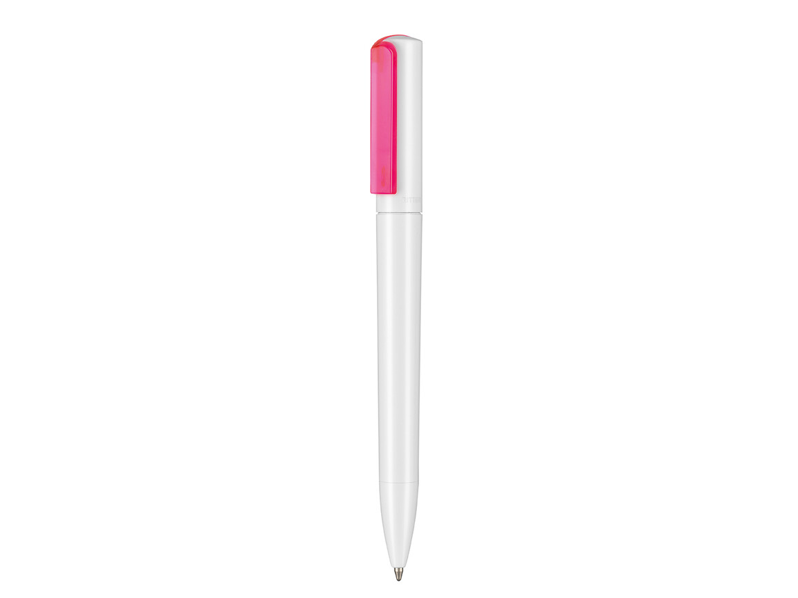 Kugelschreiber SPLIT–weiss/neon pink transparent bedrucken, Art.-Nr. 00126_0101_3890