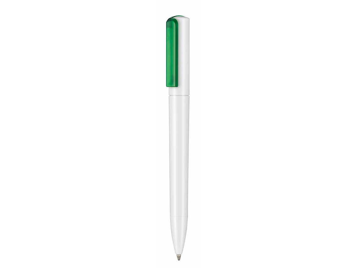 Kugelschreiber SPLIT–weiss/limonen-grün bedrucken, Art.-Nr. 00126_0101_4031
