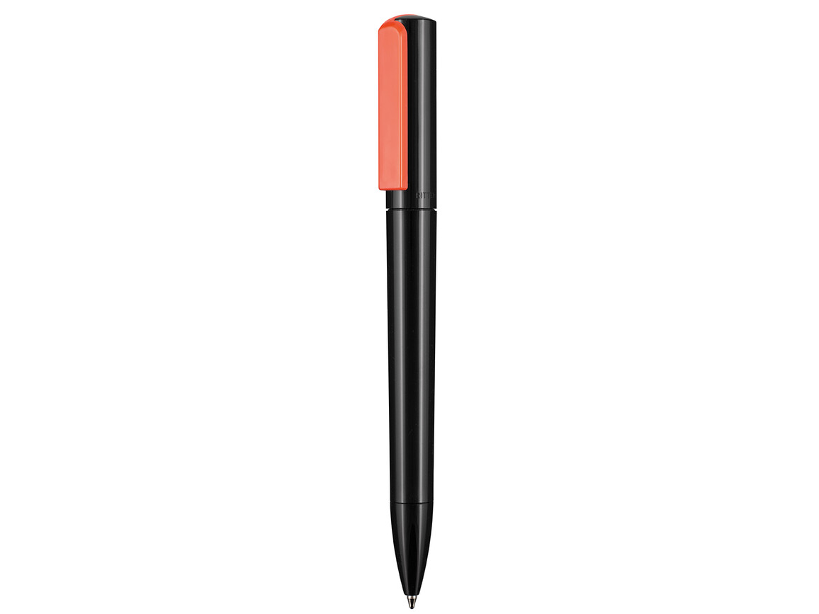 Kugelschreiber SPLIT–schwarz/neon-rot bedrucken, Art.-Nr. 00126_1500_0690