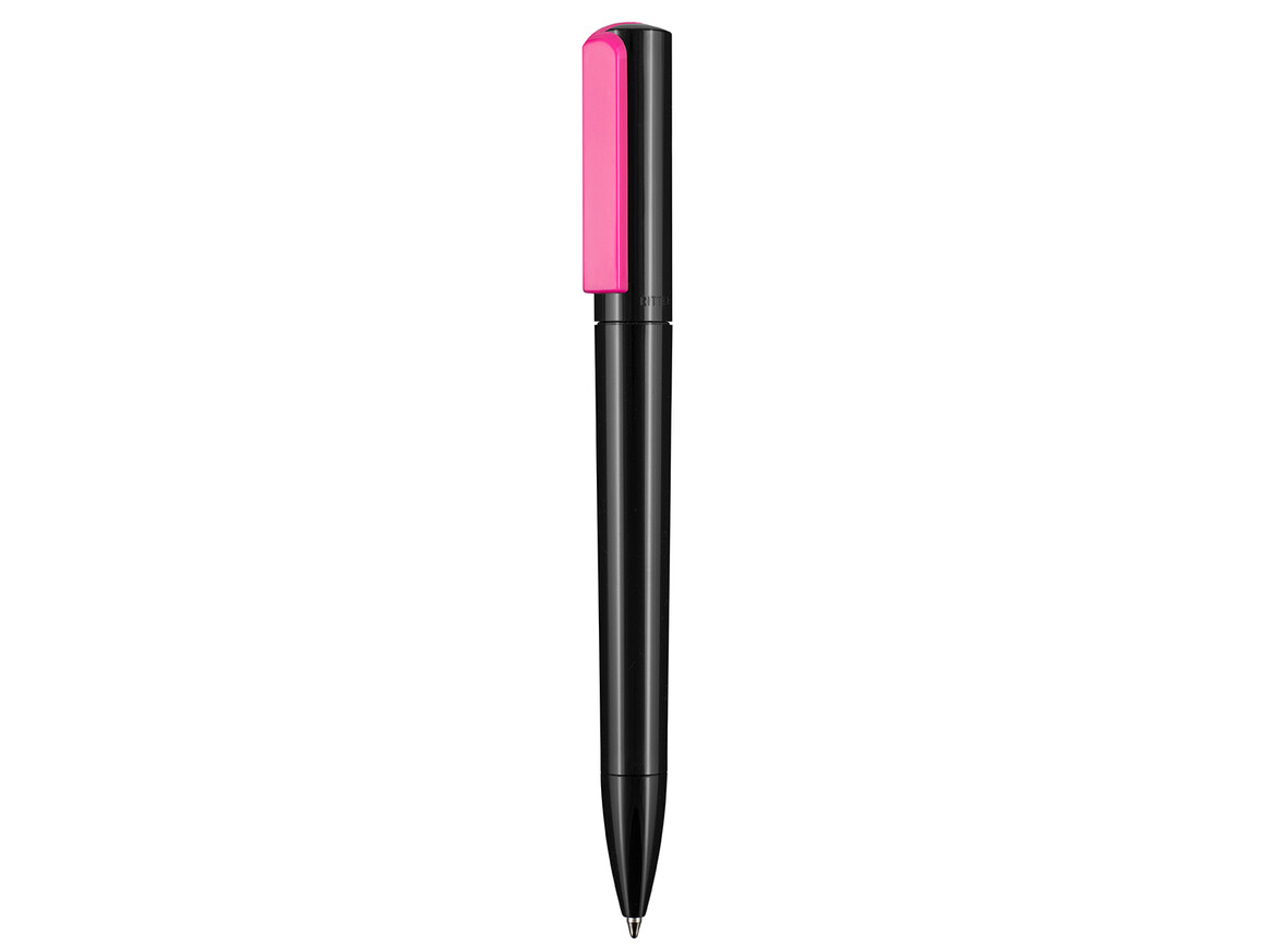 Kugelschreiber SPLIT–schwarz/neon-pink bedrucken, Art.-Nr. 00126_1500_0890