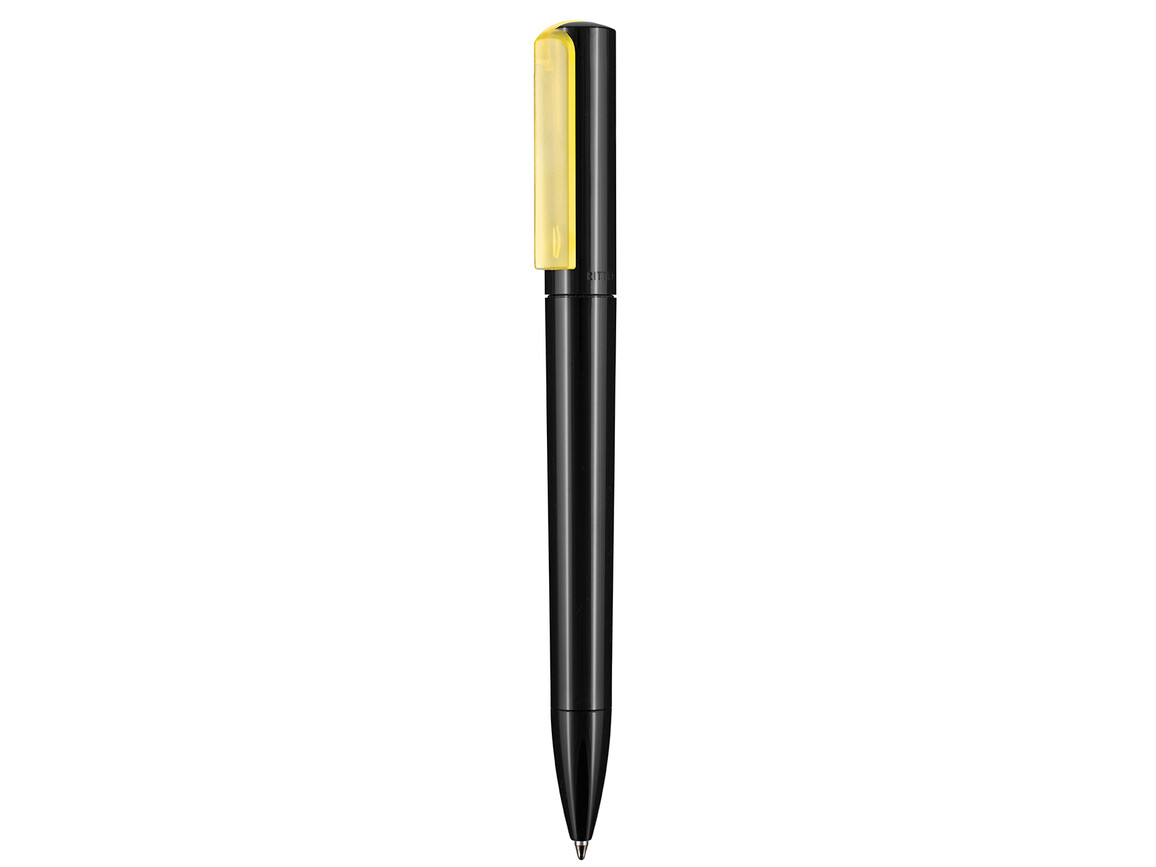 Kugelschreiber SPLIT–schwarz/neon gelb transparent bedrucken, Art.-Nr. 00126_1500_3290