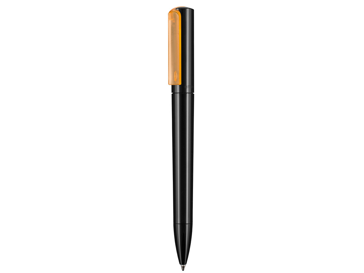 Kugelschreiber SPLIT–schwarz/neon orange transparent bedrucken, Art.-Nr. 00126_1500_3590