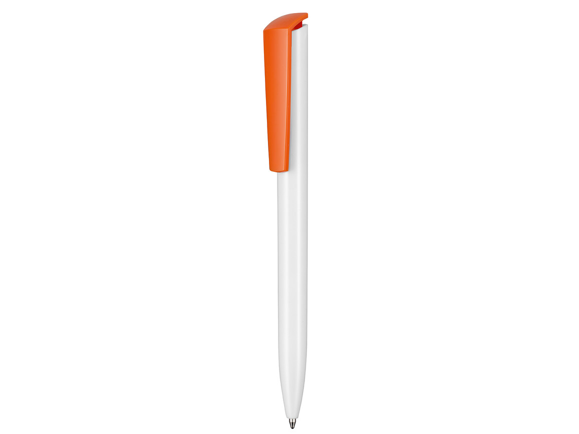 Kugelschreiber TRIGGER–weiss/orange bedrucken, Art.-Nr. 00127_0101_0501