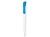Kugelschreiber CLEAR–weiss/himmel-blau bedrucken, Art.-Nr. 02000_0101_1301