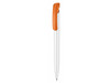Kugelschreiber CLEAR SHINY–weiss/orange bedrucken, Art.-Nr. 02020_0101_0501