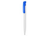Kugelschreiber CLEAR SHINY–weiss/azur-blau bedrucken, Art.-Nr. 02020_0101_1300