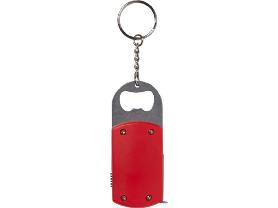Schlüsselanhänger '3 in 1' aus Kunststoff – Rot bedrucken, Art.-Nr. 008999999_1825