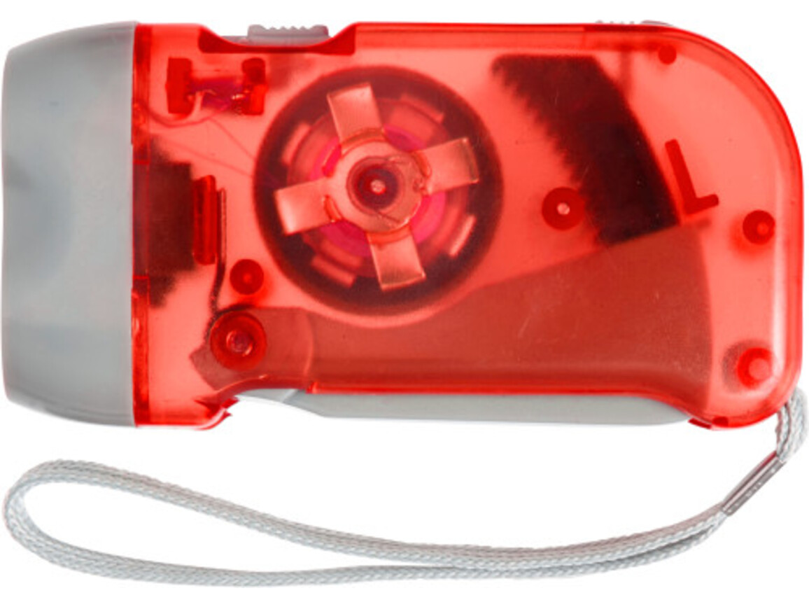 LED-Dynamotaschenlampe aus Kunststoff Tristan – Rot bedrucken, Art.-Nr. 008999999_4532