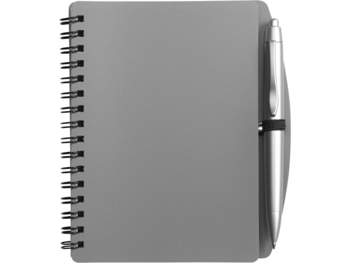 Notizbuch aus Kunststoff Kimora – Grau bedrucken, Art.-Nr. 003999999_5139