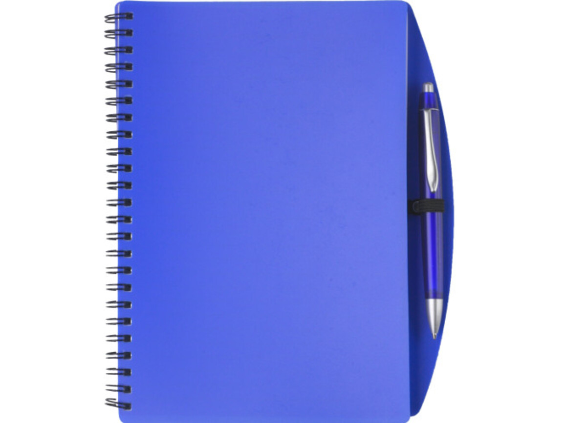 Notizbuch 'Spektrum' aus Kunststoff – Blau bedrucken, Art.-Nr. 005999999_5140