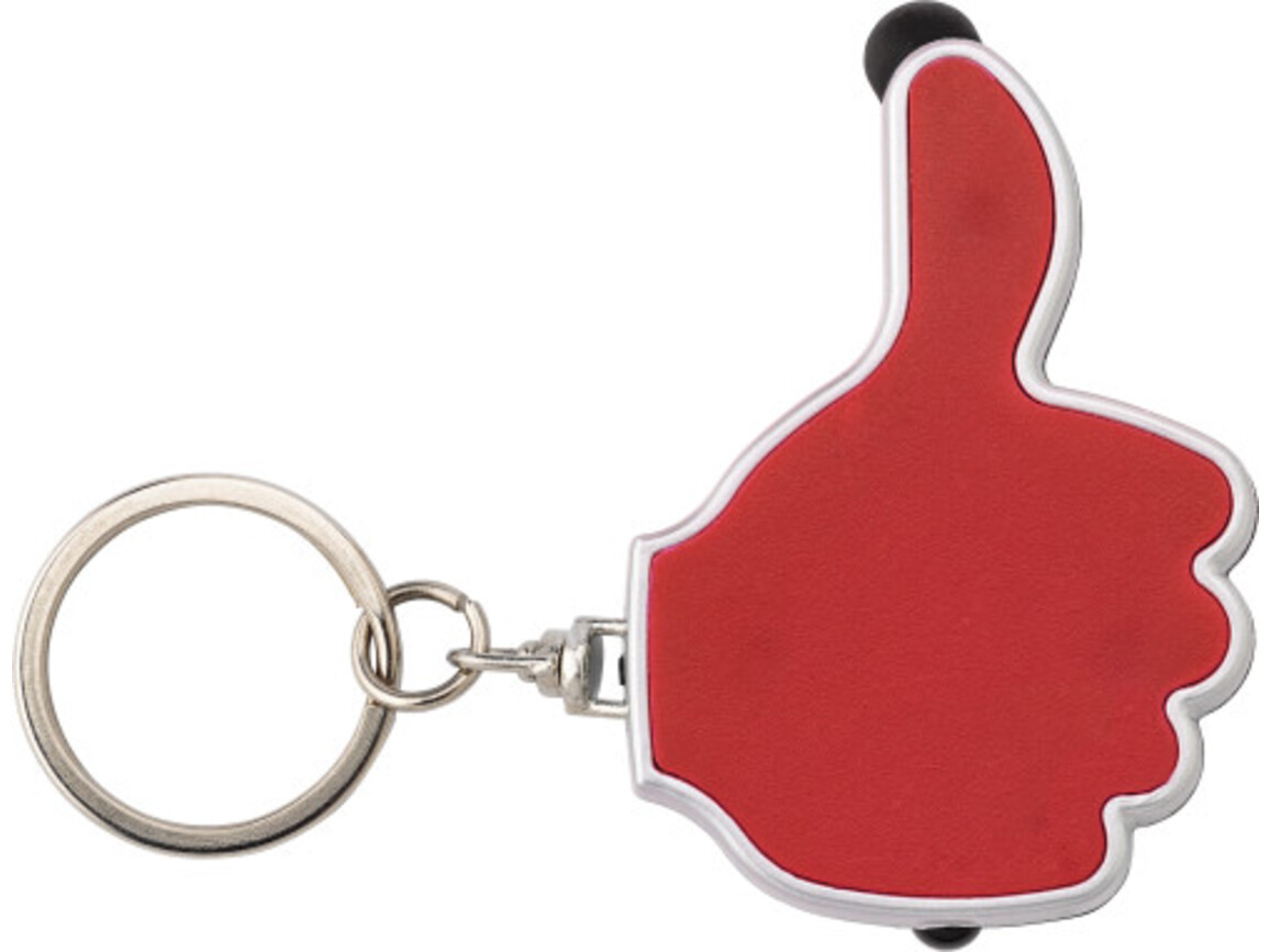 Schlüsselanhänger 'Like it' aus ABS-Kunststoff – Rot bedrucken, Art.-Nr. 008999999_5852