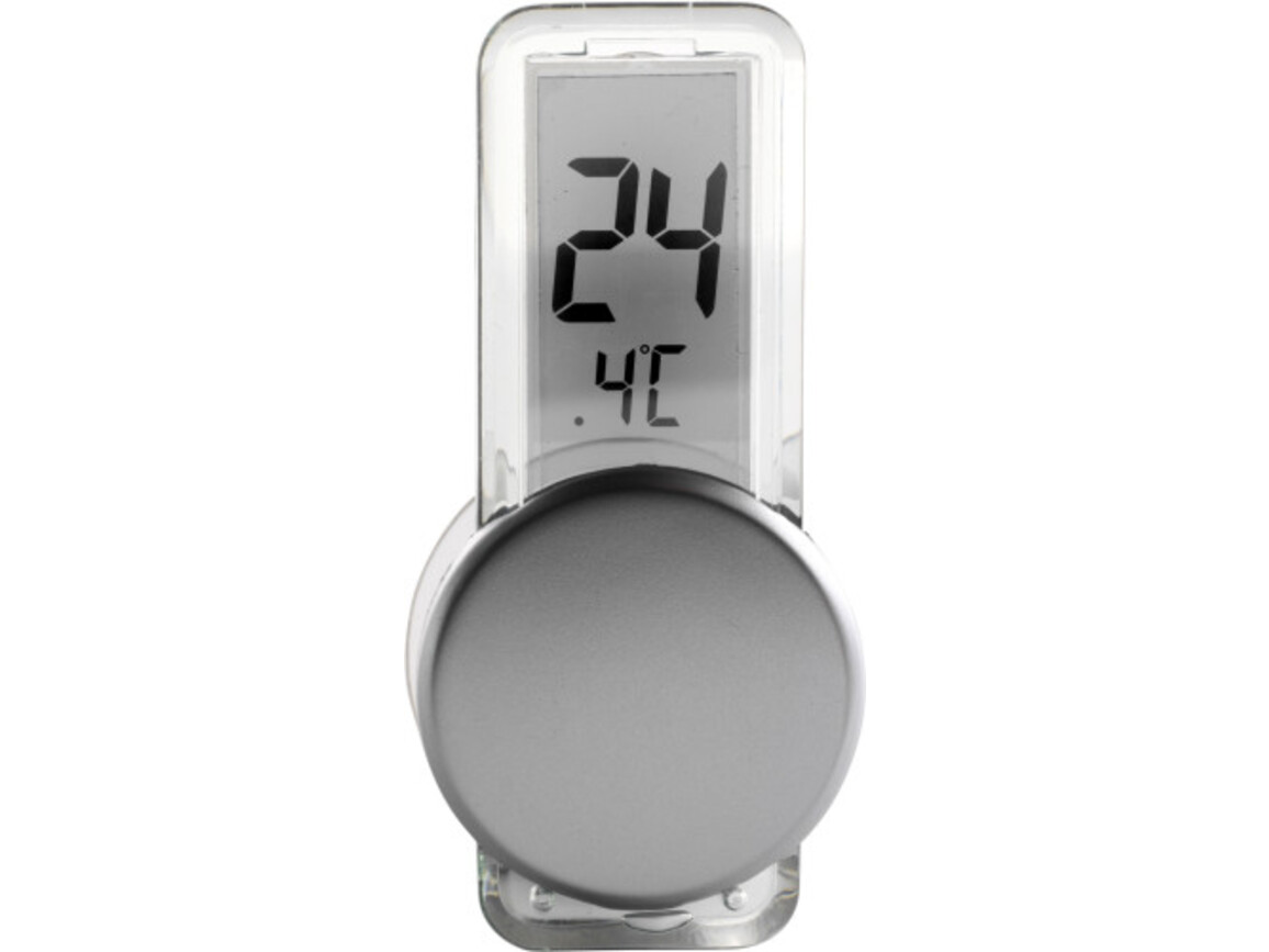 Thermometer 'Point' aus Kunststoff – Silber bedrucken, Art.-Nr. 032999999_6201
