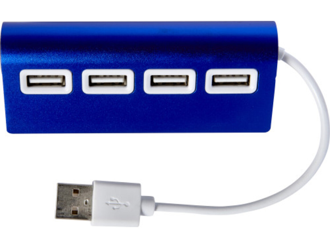 USB-Hub 'Square' aus Aluminium – Blau bedrucken, Art.-Nr. 005999999_7737
