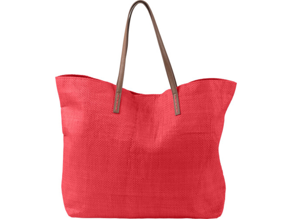 Strandtasche aus Papier Sana – Rot bedrucken, Art.-Nr. 008999999_7856