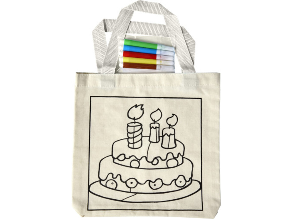 Einkaufstasche 'Cake' aus Baumwolle – Khaki bedrucken, Art.-Nr. 013999999_7910