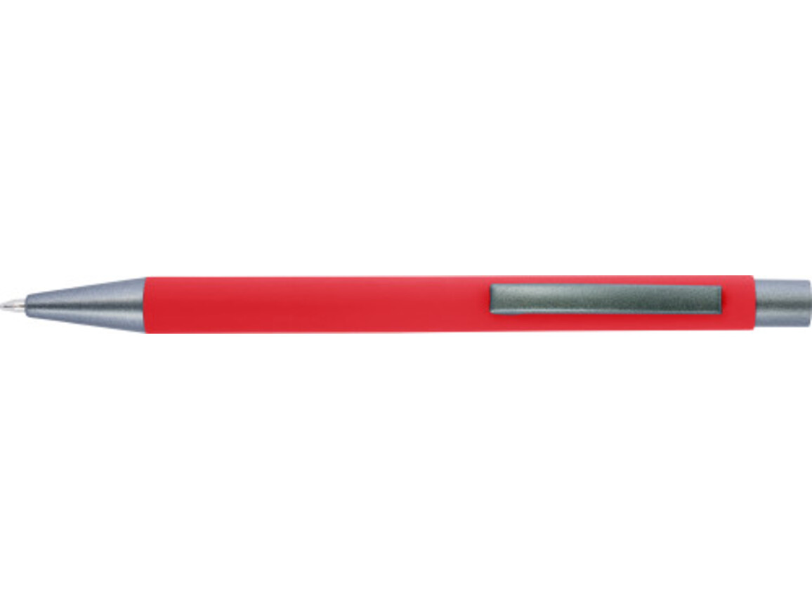 Kugelschreiber mit Softtouch-Oberfläche und Glanzgravur Emmett – Rot bedrucken, Art.-Nr. 008999999_8298
