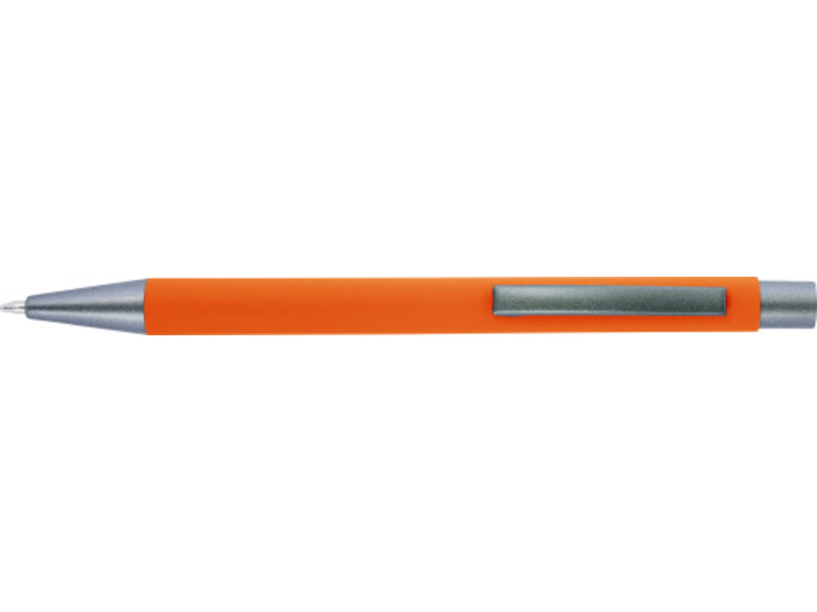 Kugelschreiber mit Softtouch-Oberfläche und Glanzgravur Emmett – Orange bedrucken, Art.-Nr. 007999999_8298