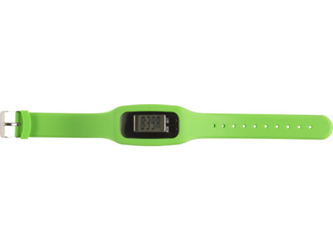 Schrittzähler 'Step' mit Silikon Armband – Limettengrün bedrucken, Art.-Nr. 019999999_8498