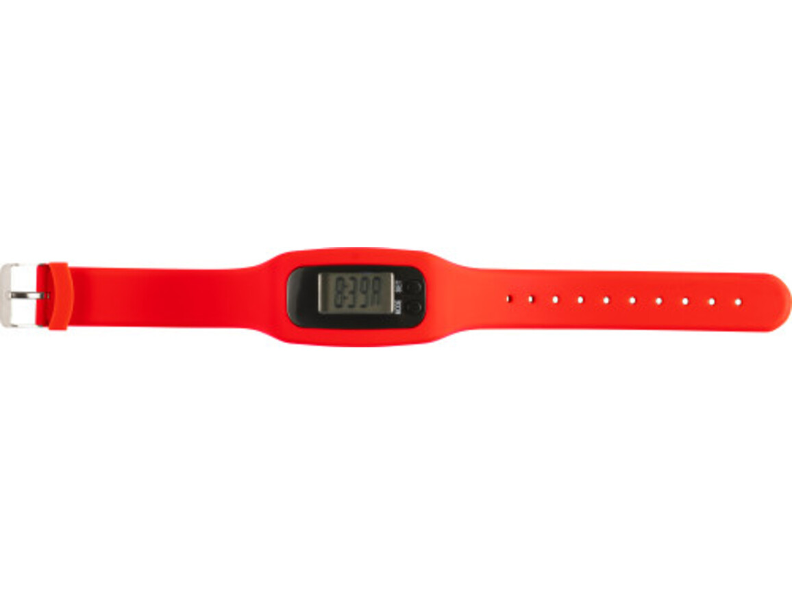 Schrittzähler mit Silikon Armband Tahir – Rot bedrucken, Art.-Nr. 008999999_8498
