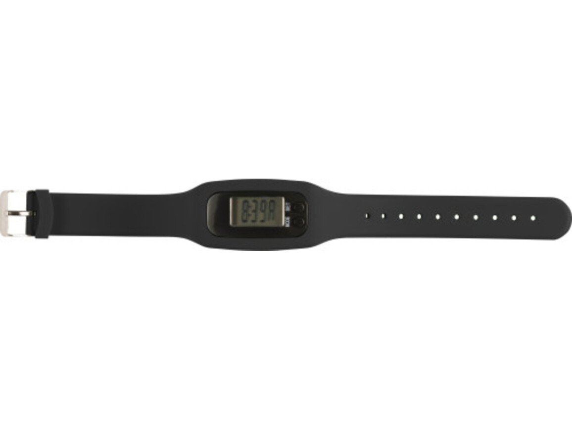 Schrittzähler mit Silikon Armband Tahir – Schwarz bedrucken, Art.-Nr. 001999999_8498