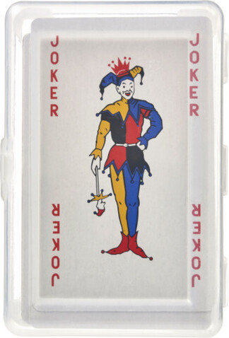 Kartenspiel in transparenter PET Box Victoria – Rot bedrucken, Art.-Nr. 008999999_8546