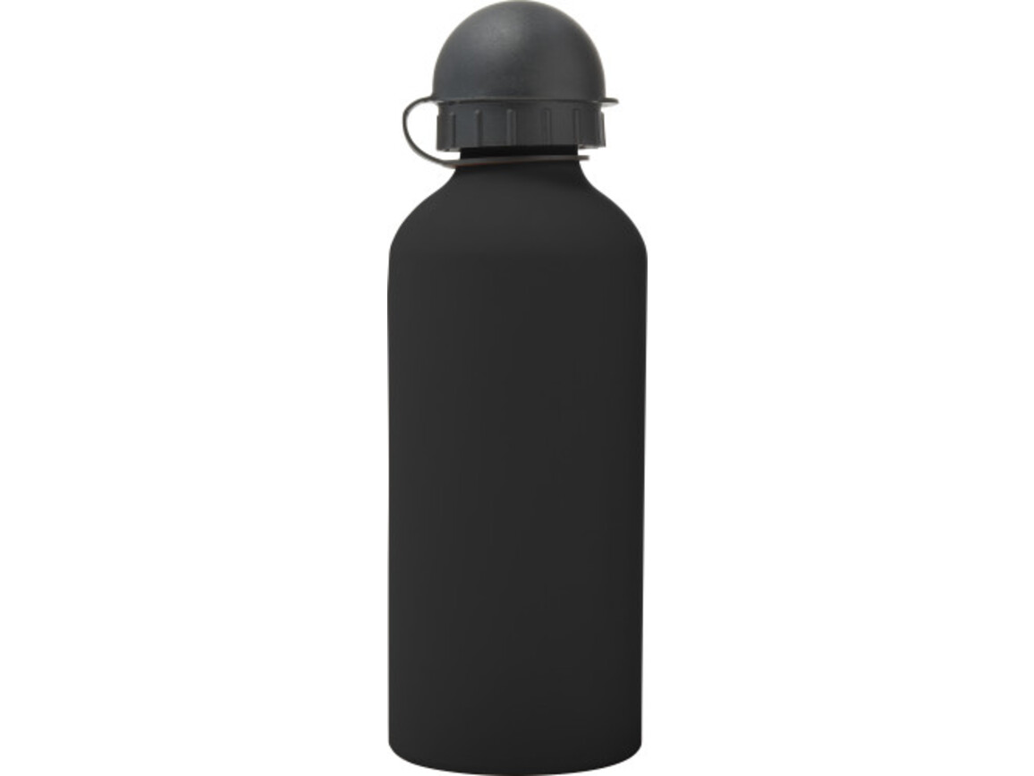 Trinkflasche 'Cap' aus Aluminium (600 ml) – Schwarz bedrucken, Art.-Nr. 001999999_8567