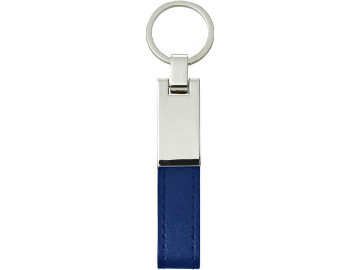 Schlüsselanhänger 'Design' mit Stahlplatte und Kunsstofflasche – Kobaltblau bedrucken, Art.-Nr. 023999999_8779