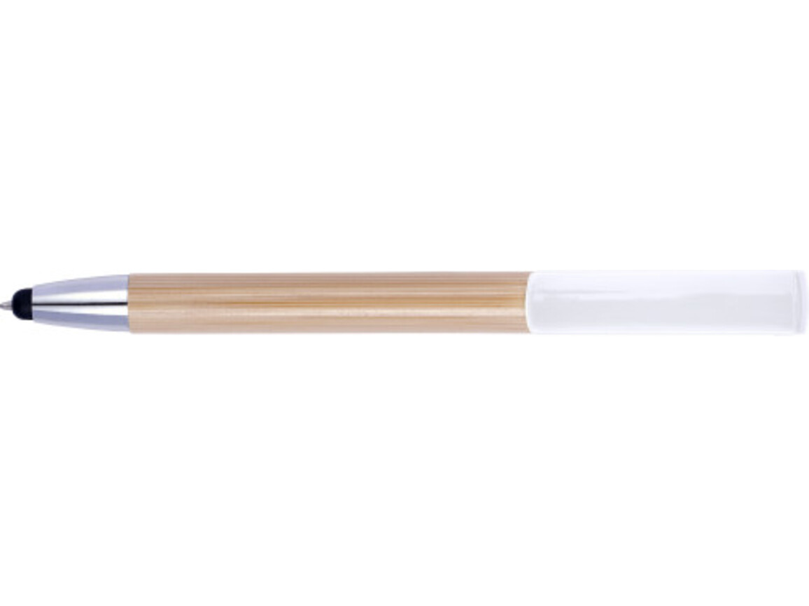 Bambus Kugelschreiber 'Sumatra' mit Touchfunktion – Weiß bedrucken, Art.-Nr. 002999999_8988