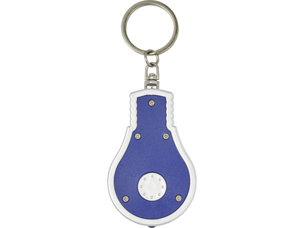 Schlüsselanhänger aus Kunststoff in Form einer Glühbirne Wanda – Blau bedrucken, Art.-Nr. 005999999_8993