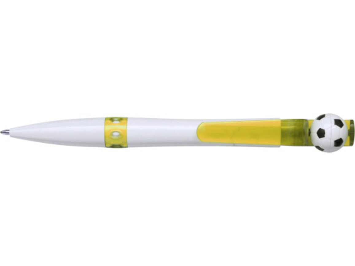 Kugelschreiber 'Soccer' aus Kunststoff – Gelb bedrucken, Art.-Nr. 006999999_9909