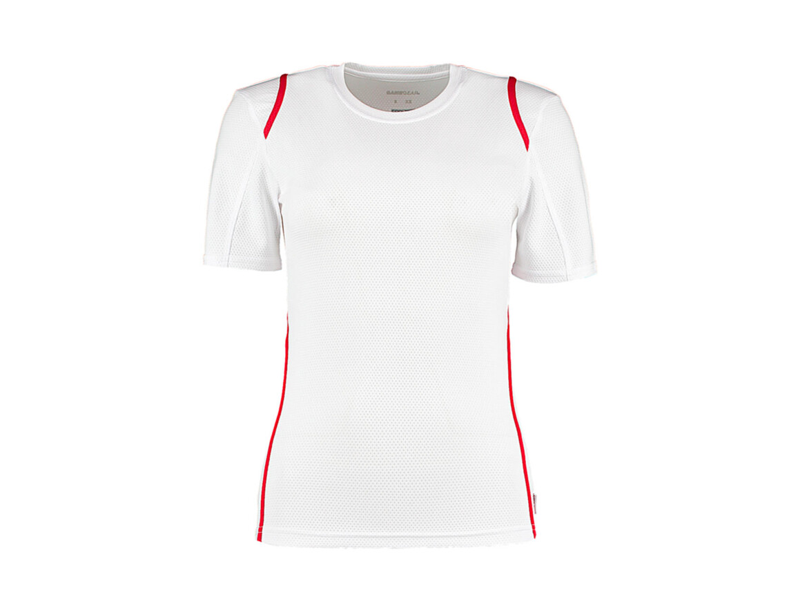 Kustom Kit Women`s Regular Fit Cooltex® Contrast Tee, White/Red, L bedrucken, Art.-Nr. 002110574