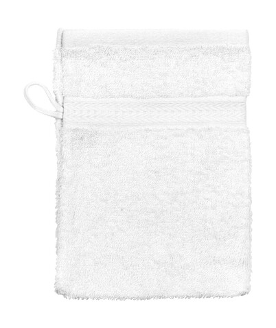 SG ACCESSORIES - TOWELS Rhine Wash Glove COMFORT, White, One Size bedrucken, Art.-Nr. 002640000