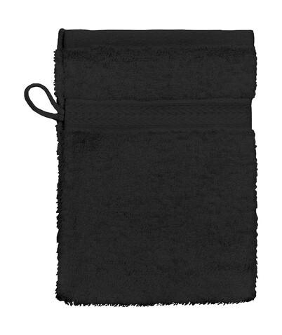 SG ACCESSORIES - TOWELS Rhine Wash Glove 16x22 cm, Black, One Size bedrucken, Art.-Nr. 002641010