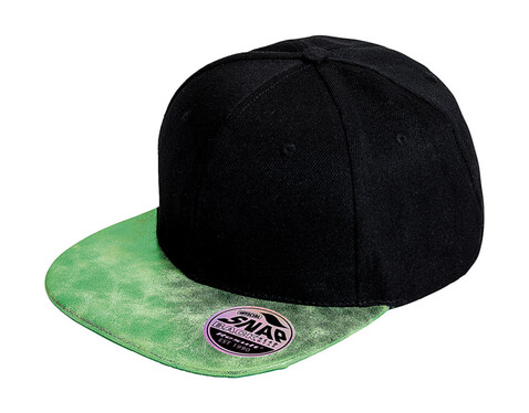 Result Caps Bronx Glitter Flat Peak Snapback Cap, Black/Green, One Size bedrucken, Art.-Nr. 010341420
